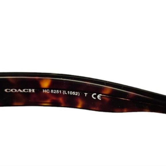 COACH Zoey Heart Rectangle Dark Tortoise Sunglasses